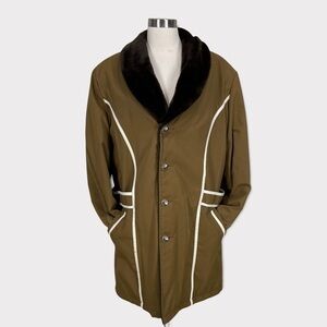 GRAIS Sportwear Vintage 70’s Brown Faux Fur Lined Western Rancher Coat 46L